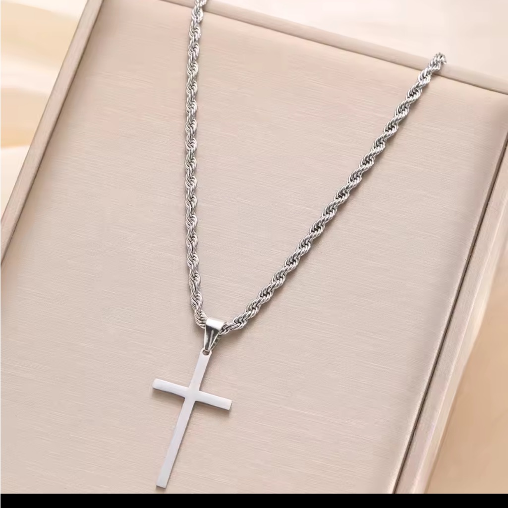Elegant Silver Cross Necklace 28$